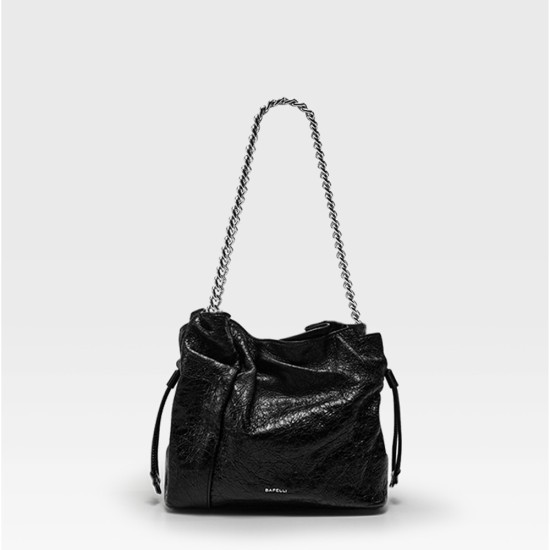 Bucket bag leather crossbody chain bag for women